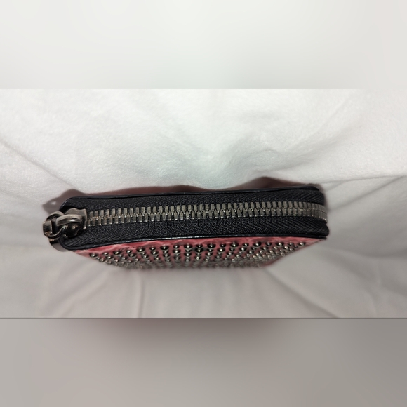 MCM Armour Visetos Studded Python Print Zip Around Small Wallet Red Black VGUC - Picture 4 of 11